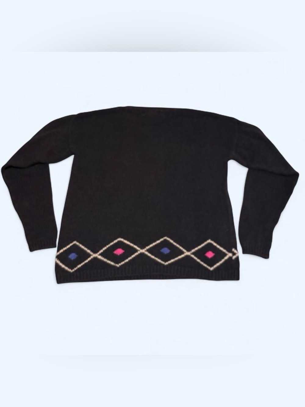 Vintage 90s Petite Illustrations Floral Knit Sweater Intarsia Rose Cottagecore M - Picture 2 of 3
